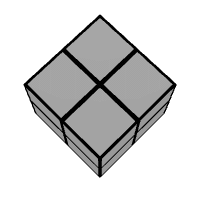 фото - бесцветный кубика Рубика 2 на 2