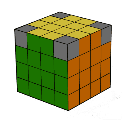 Схема решения паритета кубик 4х4 - Шаг 7