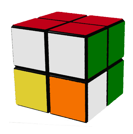 Схема сборки кубика рубика 2х2 в картинках - шаг 2