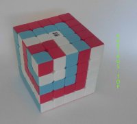 картинка - узор 4-е куба в кубе, на кубике рубика 5х5