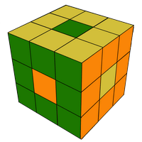 Точки - простой узор на кубике рубика 3х3