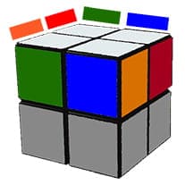 Алгоритм сборки первой стороны кубика 2х2 методом Ортега