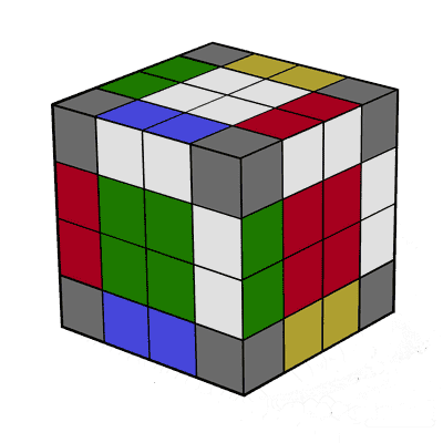 иллюстрация - Сборка ребер кубик рубик 4 на 4 - Шаг 2