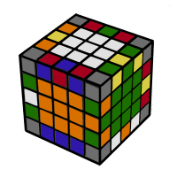 фото - кубик рубика 5х5 собраны центры и элементы реберных граней