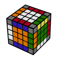 иллюстрация - кубик 5 на 5 собраны центры и тройки кубиков