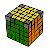 иллюстрация - шак 8 кубик 5 на 5 собраны 4-е слоя и верхний крест