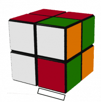 картинка - шаг 1 собираем верхний слой кубика 2х2