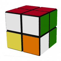 рисунок - шаг 2 собран верхний слой кубика 2 на 2