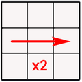 иллюстрация - узор на кубике рубика 3х3 - средний слой враво