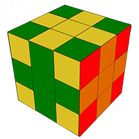 иллюстрация - Крест Пламмера - сборка узора на кубике рубика 3х3