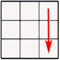 рисунок - поворот левой грани кубика 3 на 3 вниз
