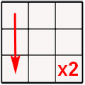 иллюстрация - поворот левой грани кубика 3х3х3 вниз два раза