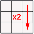 рисунок - поворот правой стороны кубика 3х3 вниз два раза