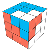 иллюстрация - Уголки третьего порядка узор на кубике Рубика 3х3