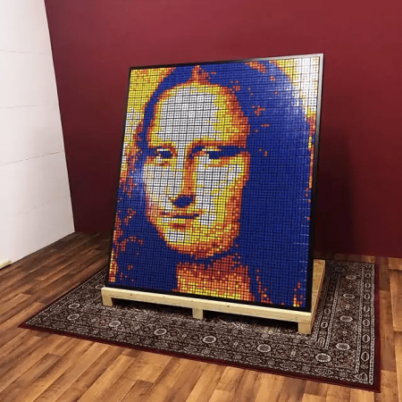 Мозаика Джоконды из кубиков Рубика 3х3